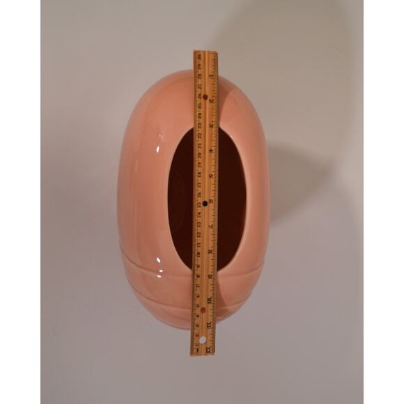 Royal Haeger Peach Art Deco Vase #4342 Vintage 1980s Blush Pink Ceramic - Picture 4 of 4